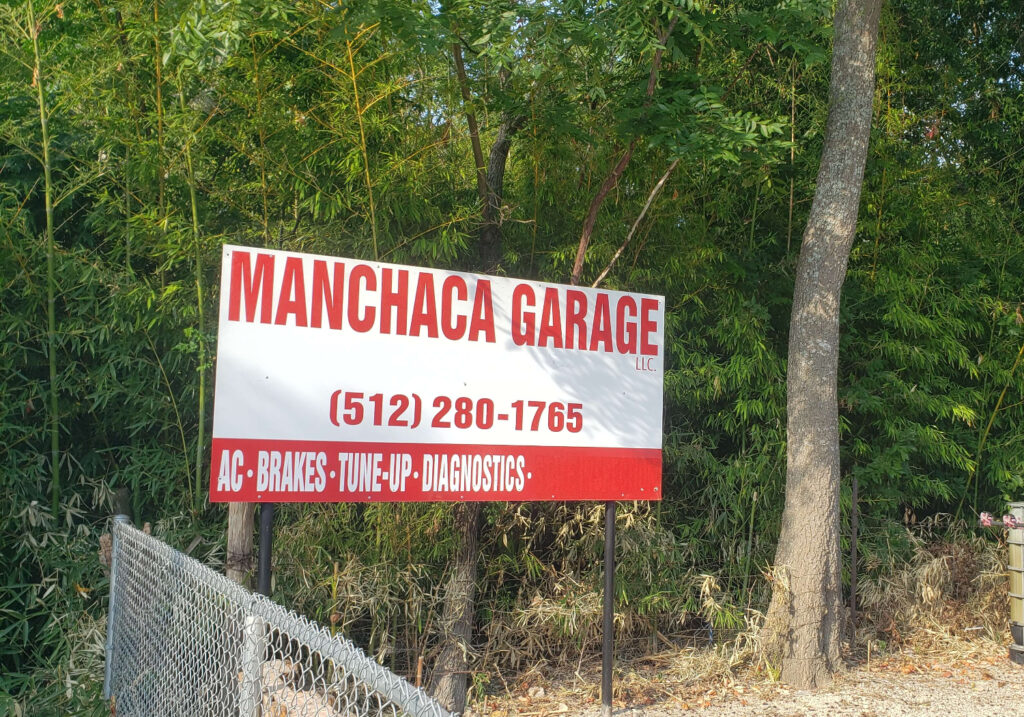 manchaca garage sign south austin texas